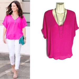 Lush Neon Pink Top, Size Medium, Women’s